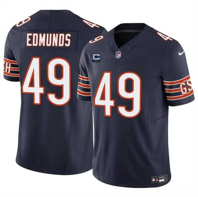 Men & Women & Youth Chicago Bears #49 Tremaine Edmunds Navy 2024 F.U.S.E. With 2-star C Patch Vapor Untouchable Limited Stitched Jersey